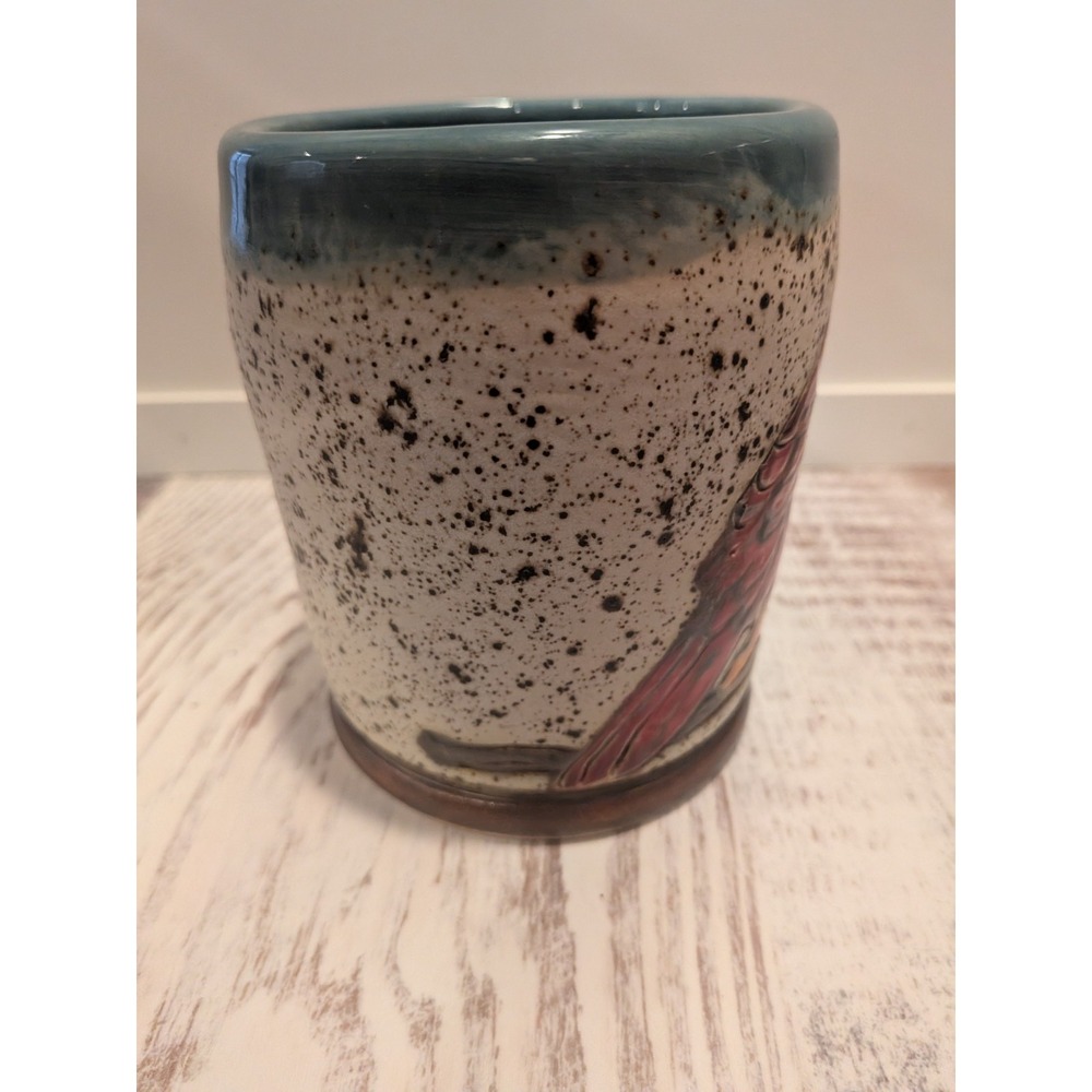 Wolf Creek Pottery Cardinal Coffee Mug 14 Oz Handcrafted Studio Art Pottery 2025 - Picture 4 of 9